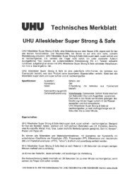 Technisches Merkblatt UHU Alleskleber Super Strong & Safe