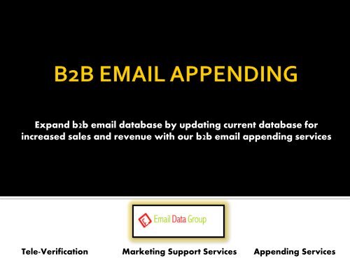 Get Potential Prospects Through B2B Email Appending