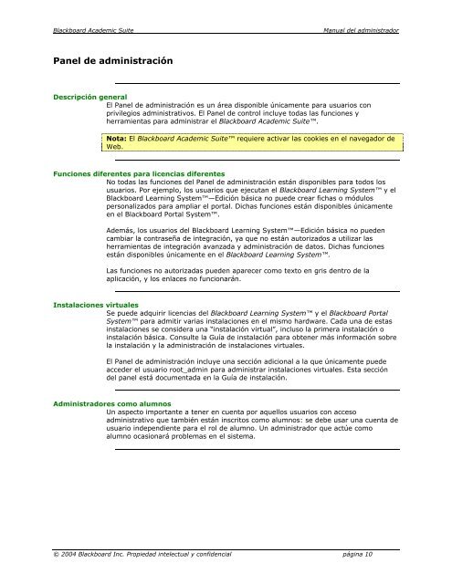 Blackboard Academic Suite™ Manual del administrador