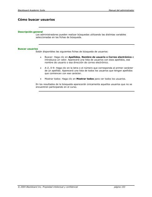 Blackboard Academic Suite™ Manual del administrador