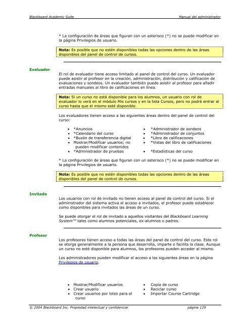 Blackboard Academic Suite™ Manual del administrador