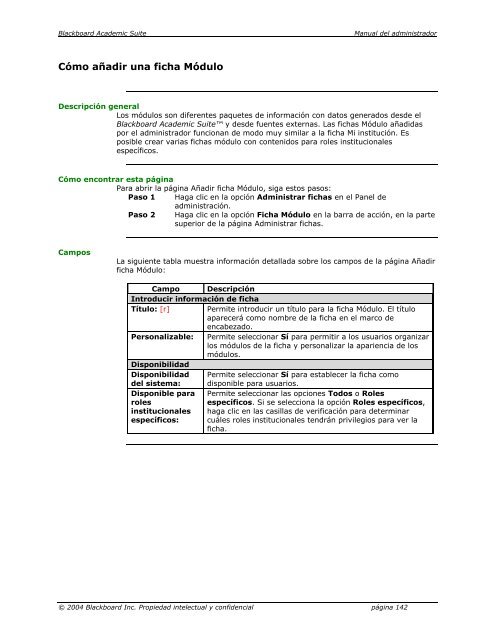 Blackboard Academic Suite™ Manual del administrador