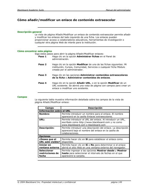 Blackboard Academic Suite™ Manual del administrador