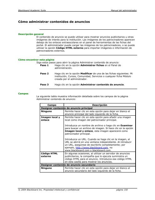 Blackboard Academic Suite™ Manual del administrador