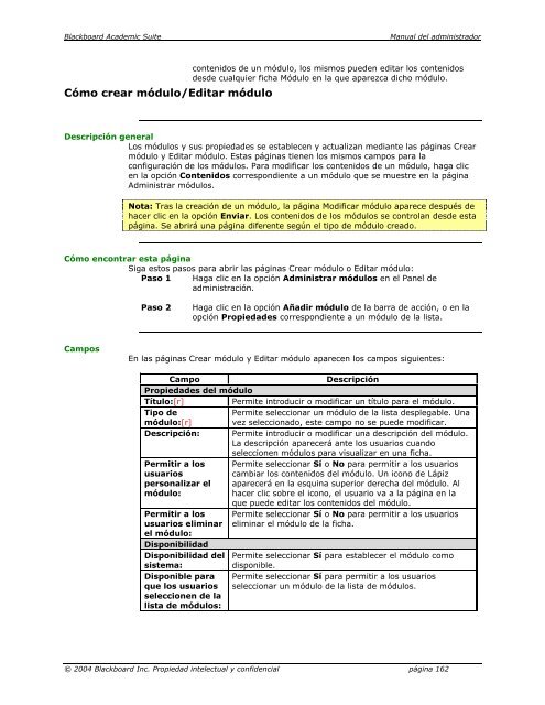 Blackboard Academic Suite™ Manual del administrador