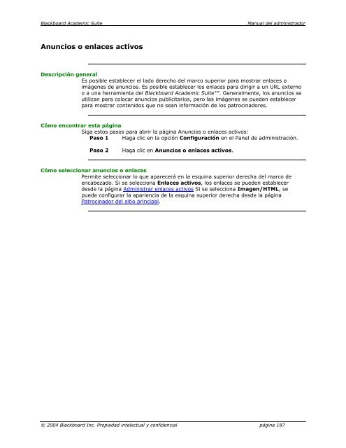 Blackboard Academic Suite™ Manual del administrador