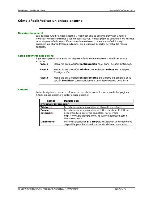 Blackboard Academic Suite™ Manual del administrador