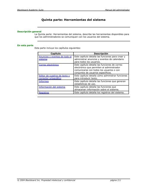 Blackboard Academic Suite™ Manual del administrador