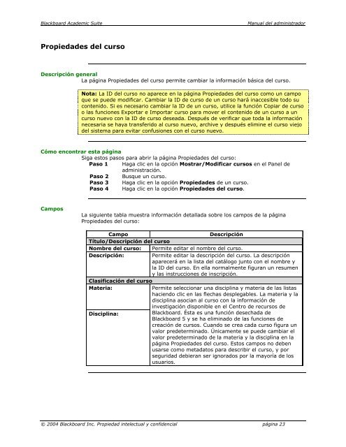 Blackboard Academic Suite™ Manual del administrador