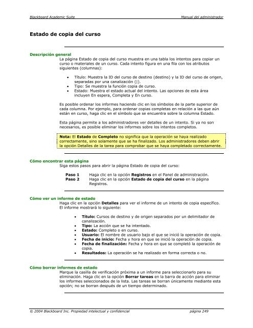 Blackboard Academic Suite™ Manual del administrador