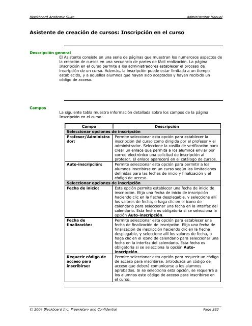 Blackboard Academic Suite™ Manual del administrador