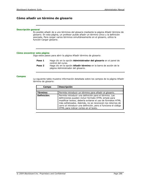 Blackboard Academic Suite™ Manual del administrador