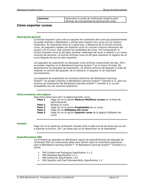 Blackboard Academic Suite™ Manual del administrador