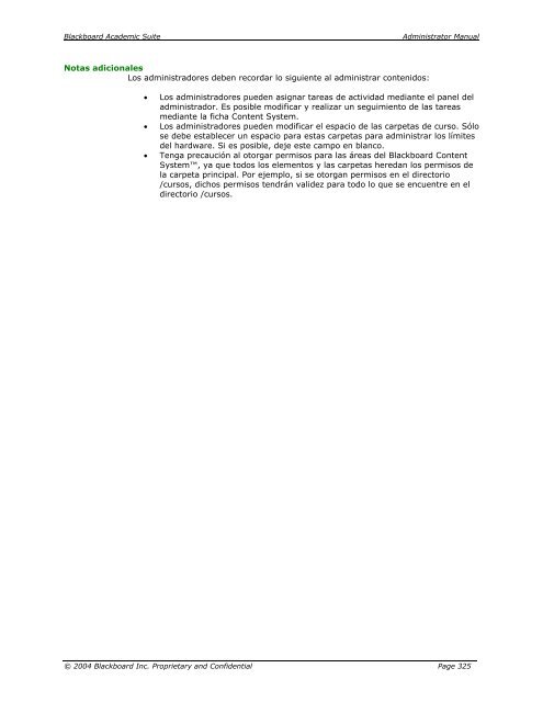 Blackboard Academic Suite™ Manual del administrador