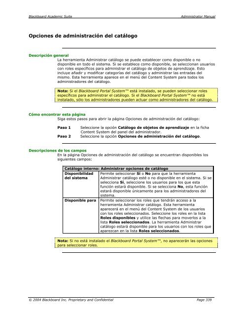 Blackboard Academic Suite™ Manual del administrador