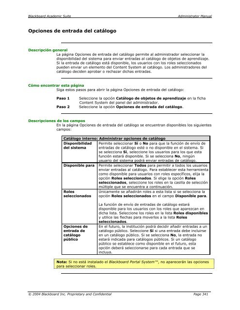 Blackboard Academic Suite™ Manual del administrador