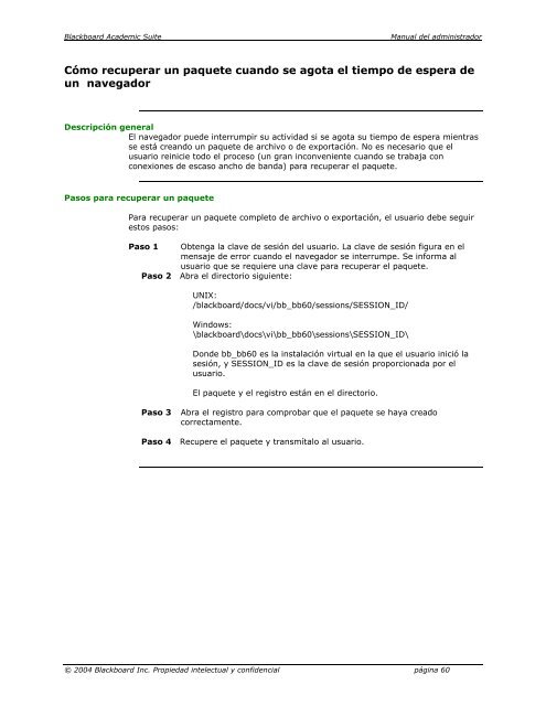 Blackboard Academic Suite™ Manual del administrador