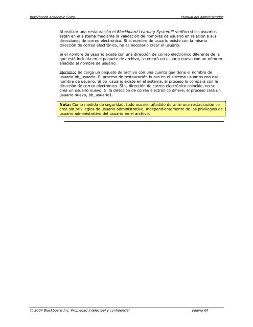 Blackboard Academic Suite™ Manual del administrador