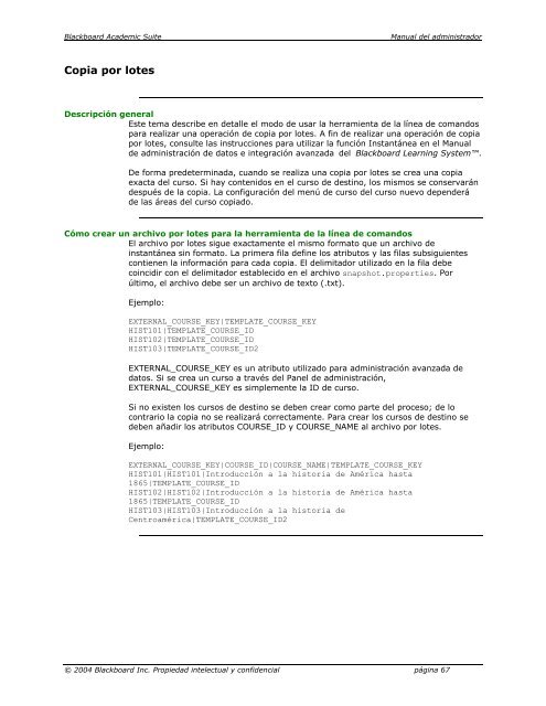 Blackboard Academic Suite™ Manual del administrador