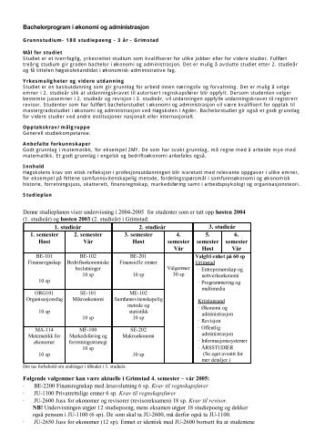 Studieprogram 2004.pdf - Universitetet i Agder