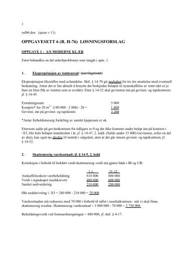 OPPGAVESETT 6 (R. H-76) LÃSNINGSFORSLAG
