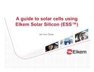 A guide to solar cells using Elkem Solar Silicon (ESSâ¢)