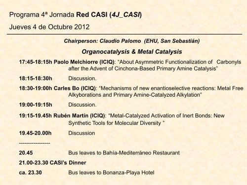 Programa 4Âª Jornada Red CASI - UIB Congres