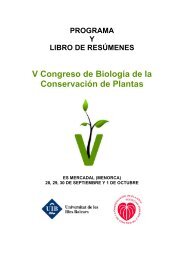 V Congreso de BiologÃ­a de la ConservaciÃ³n de Plantas - UIB Congres