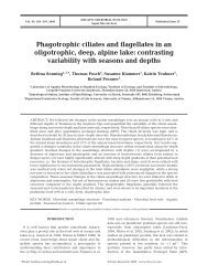 Phagotrophic ciliates and flagellates in an oligotrophic, deep, alpine ...