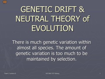 NEUTRAL THEORY of EVOLUTION