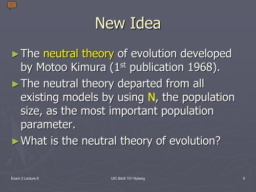 NEUTRAL THEORY of EVOLUTION