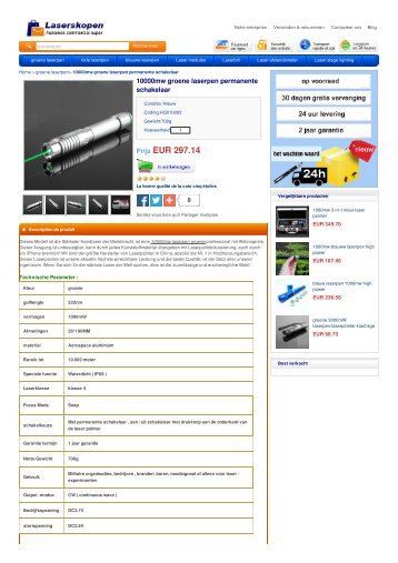 10000mw groene laserpen permanente schakelaar