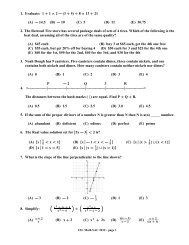 Math 2012 SAC test