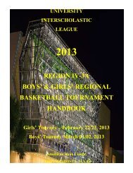 region iv-3a boys' & girls' regional basketball tournament handbook