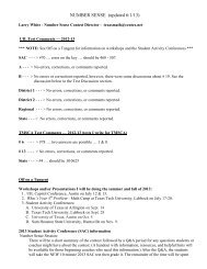 2012-2013 Number Sense Test Corrections and Comments