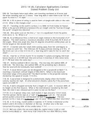 Stated Problem Study List for 2013-14