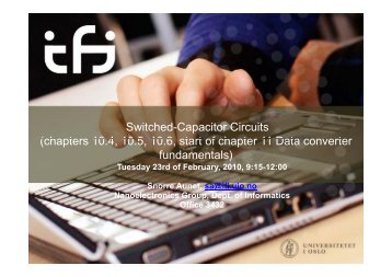 Switched-Capacitor Circuits ( h t 10 4 10 5 10 6 t t f h t 11 D t t ...