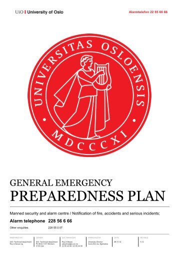 General emergency preparedness plan