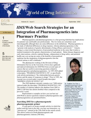 World of Drug Information - University of Iowa
