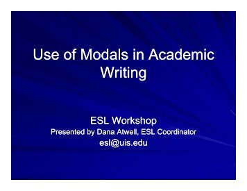 Use of Modals in Academic Use of Modals in Academic Writing