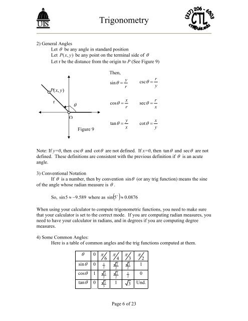 Trigonometry Handout