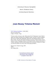 Jean Busey Yntema Memoir - University of Illinois Springfield