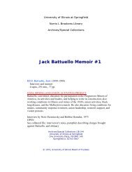 Jack Battuello Memoir #1 - University of Illinois Springfield