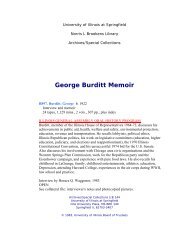 George Burditt Memoir - University of Illinois Springfield