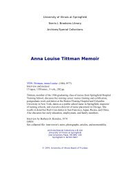 Anna Louise Tittman Memoir - University of Illinois Springfield