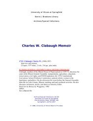 Charles W. Clabaugh Memoir - University of Illinois Springfield