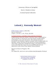 Leland J. Kennedy Memoir - University of Illinois Springfield