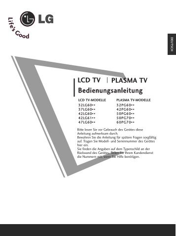 Bedienungsanleitung LCD TV PLASMA TV - produktinfo.conrad.com