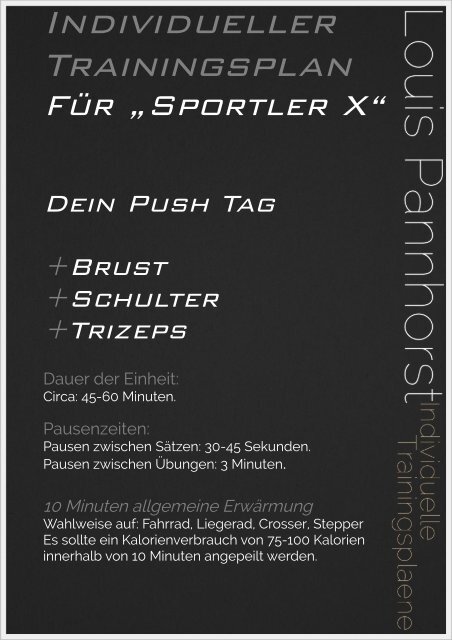 Individueller Trainingsplan