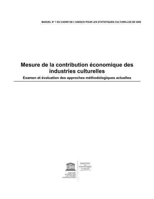 Mesure de la contribution Ã©conomique des industries culturelles